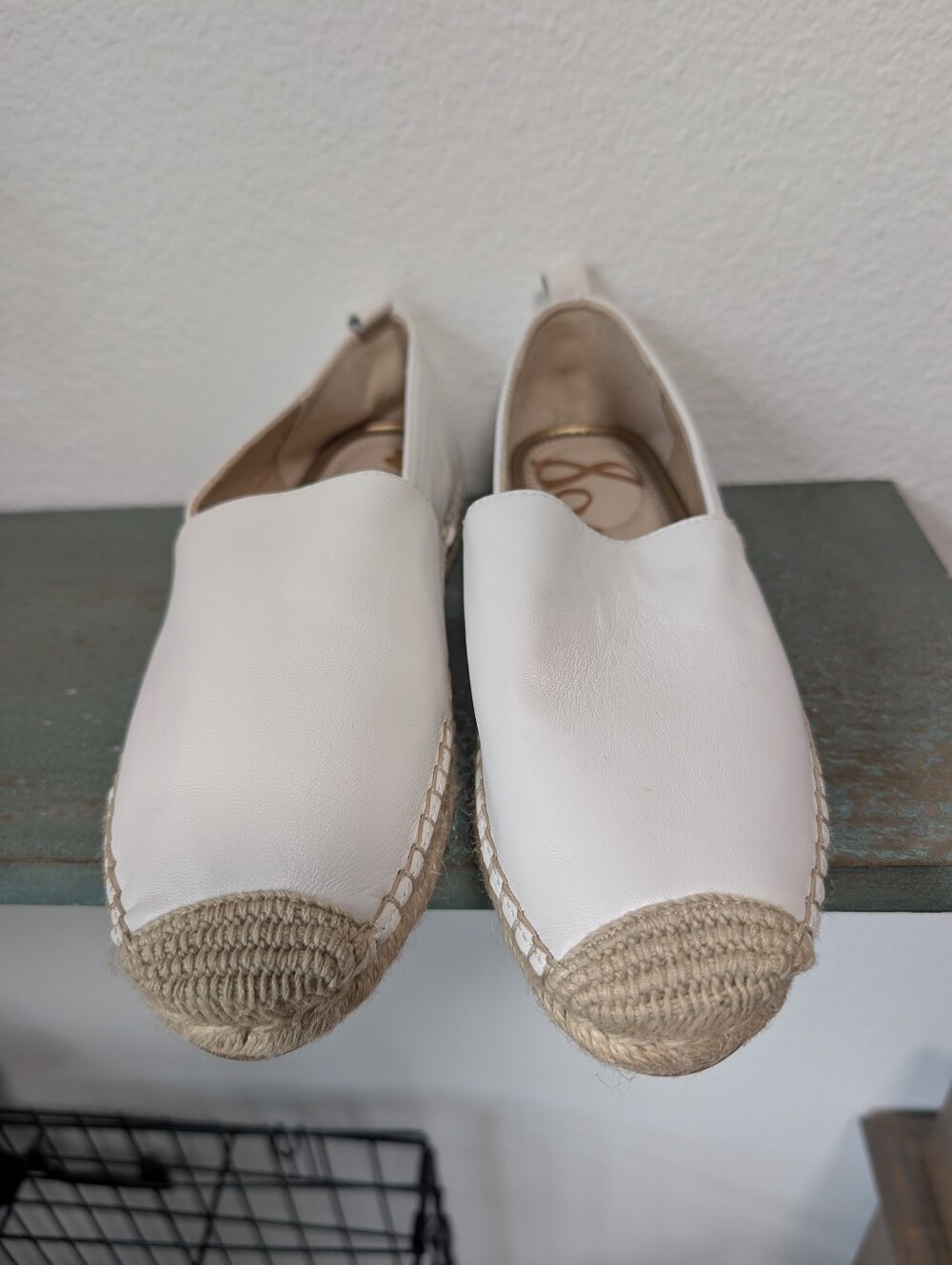 Sam Edelman Womens Espadrille Size 7 White Leather Slip on New - Picture 4 of 12